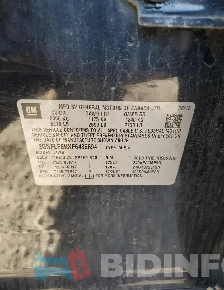 2GNFLFEKXF6435694 Photo# 13