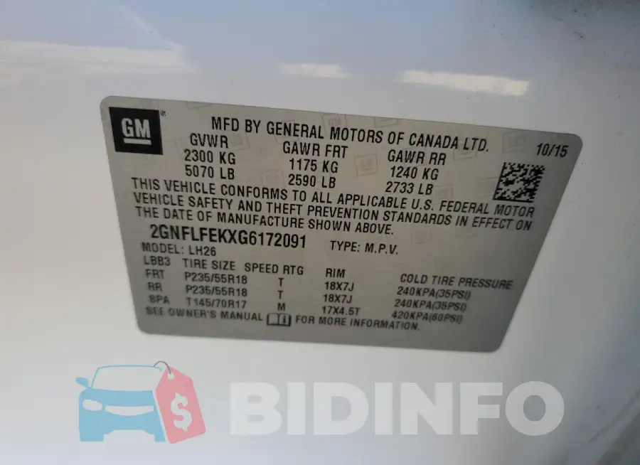 2GNFLFEKXG6172091 Photo# 14