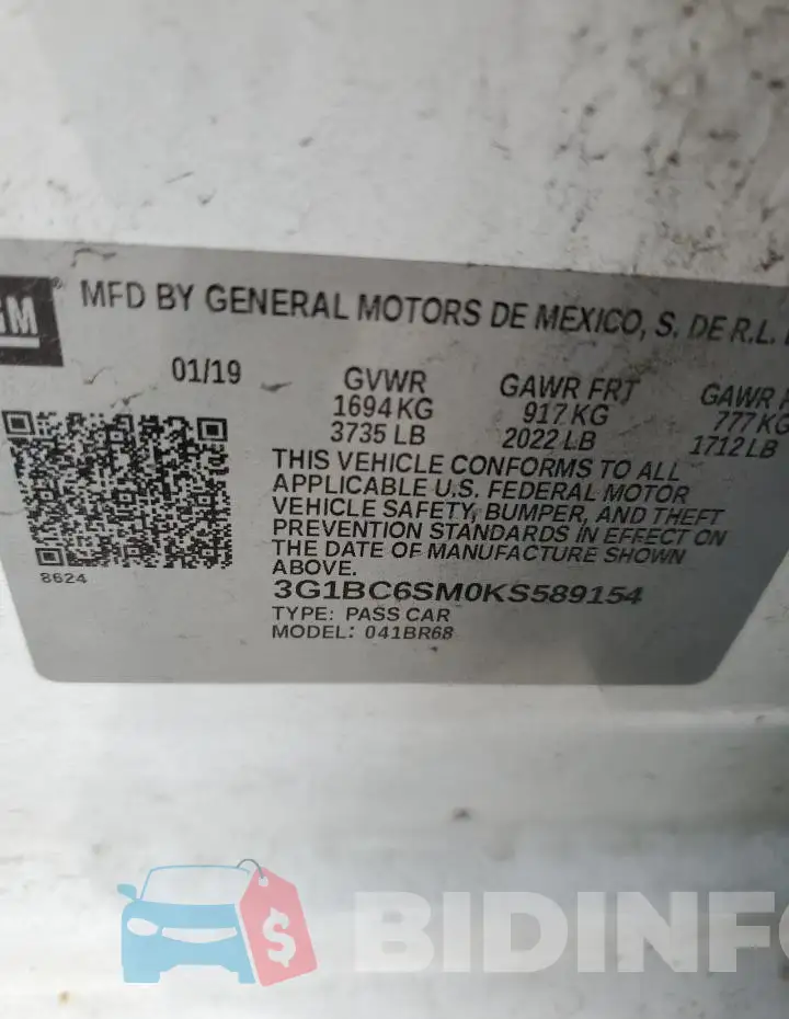 3G1BC6SM0KS589154 Photo# 13