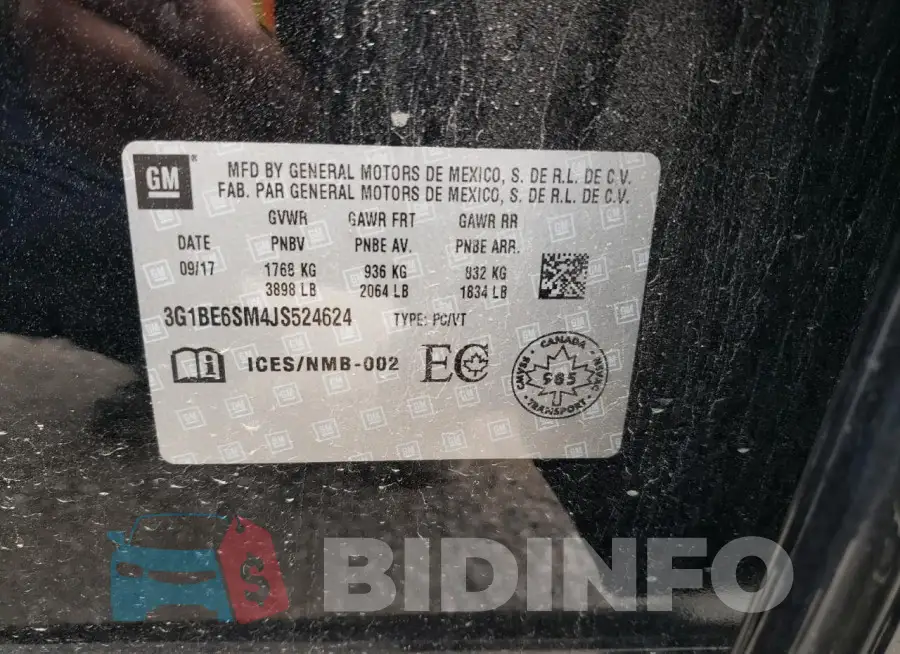 3G1BE6SM4JS524624 Photo# 13