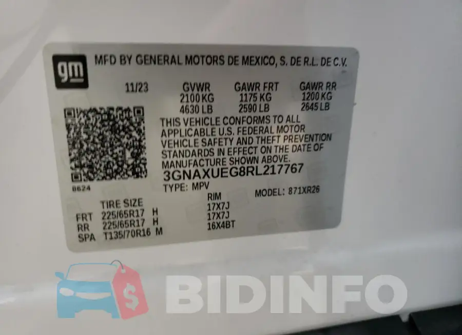 3GNAXUEG8RL217767 Photo# 13