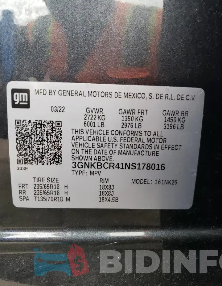3GNKBCR41NS178016 Photo# 13