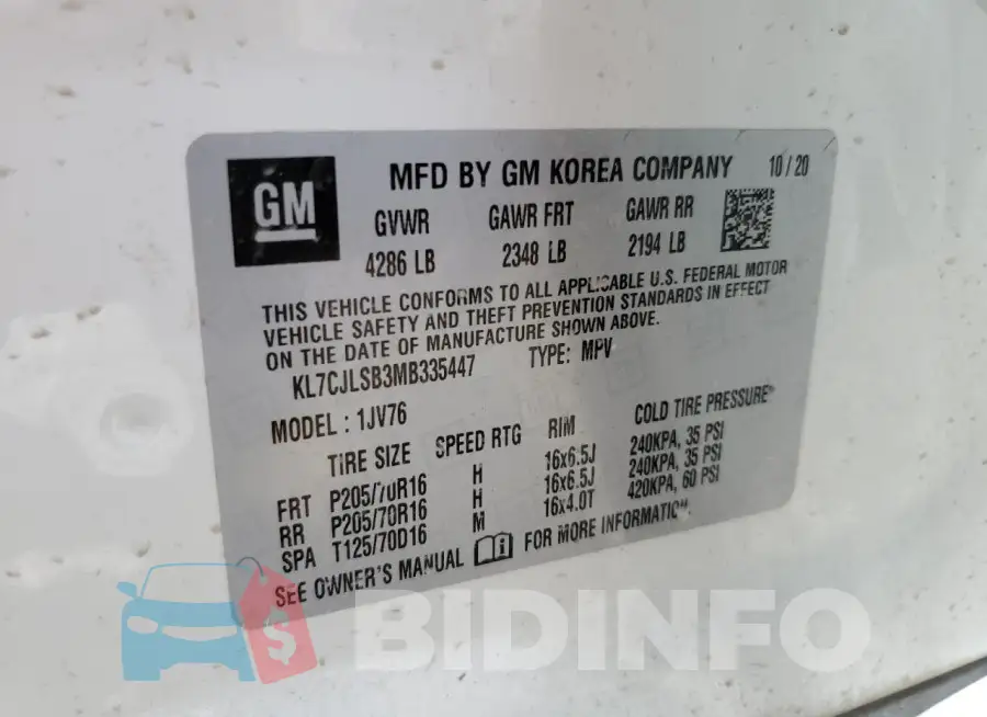 KL7CJLSB3MB335447 Photo# 13