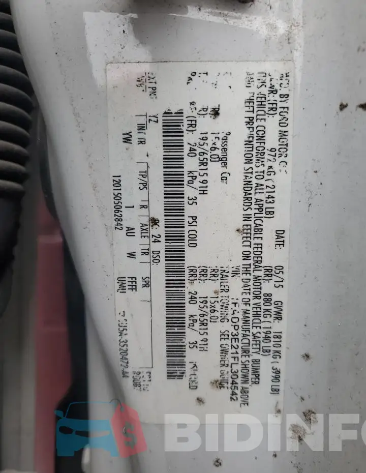 1FADP3E21FL304542 Photo# 12