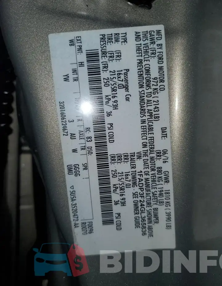 1FADP3F24GL365836 Photo# 13