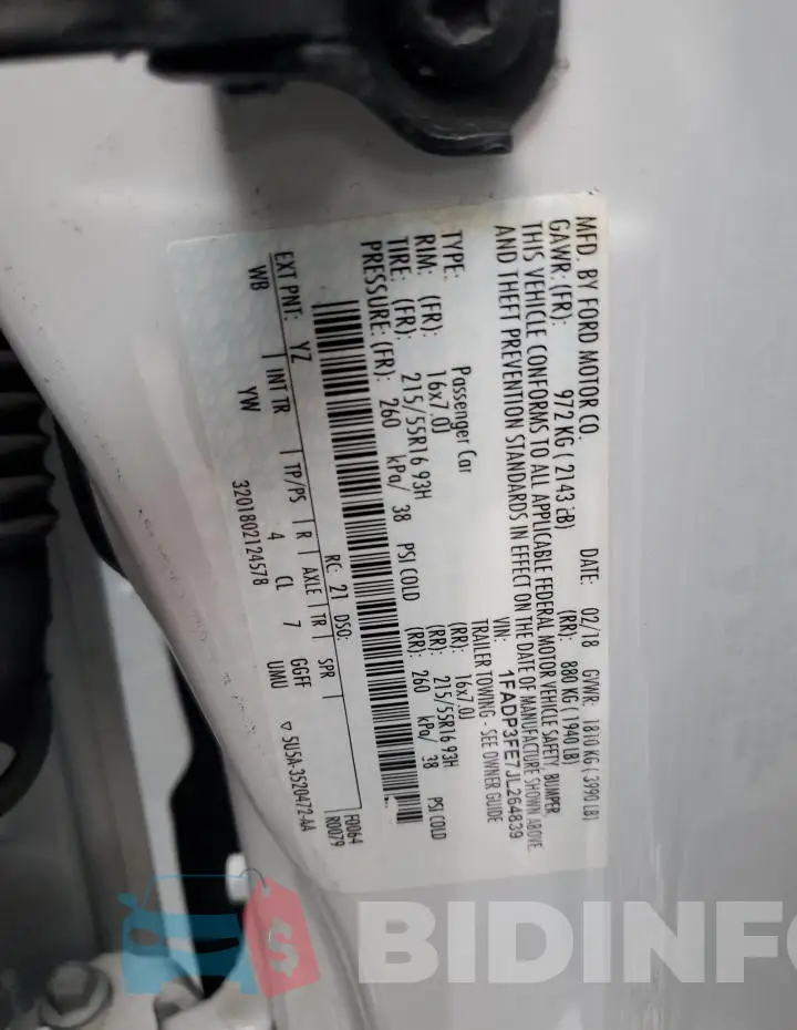 1FADP3FE7JL264839 Photo# 12