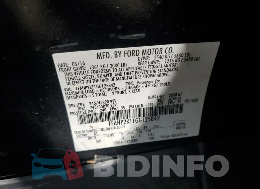 1FAHP2KT1GG125842 Photo# 12