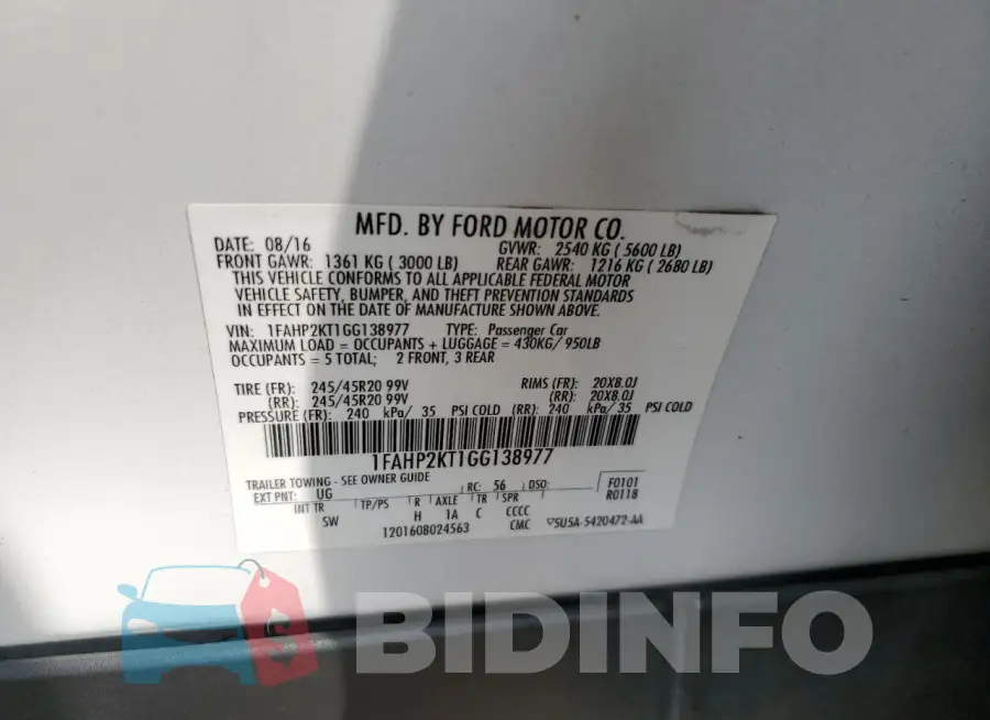 1FAHP2KT1GG138977 Photo# 12