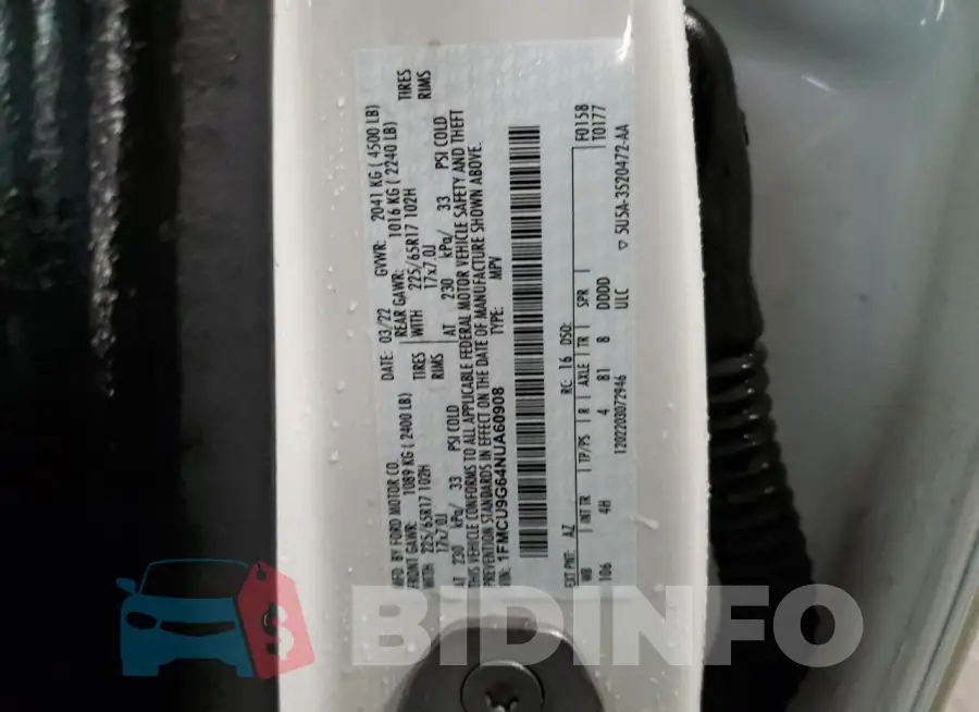 1FMCU9G64NUA60908 Photo# 13