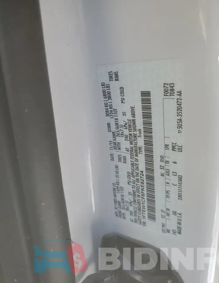 1FTEW1CF6FKE82724 Photo# 12