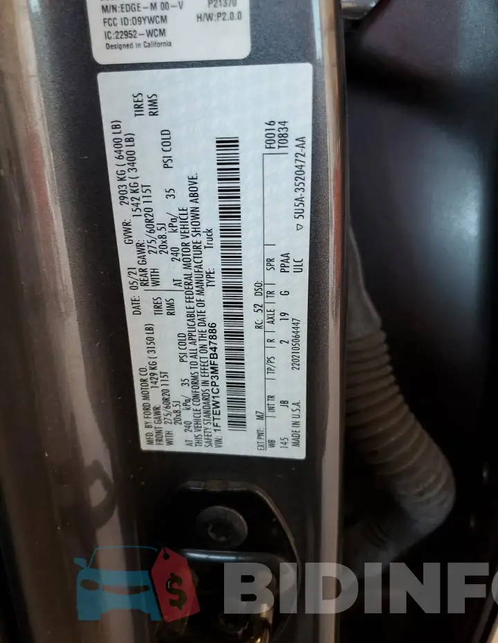 1FTEW1CP3MFB47886 Photo# 13