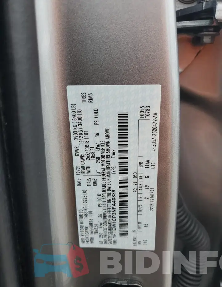 1FTEW1CP3NFA40838 Photo# 12