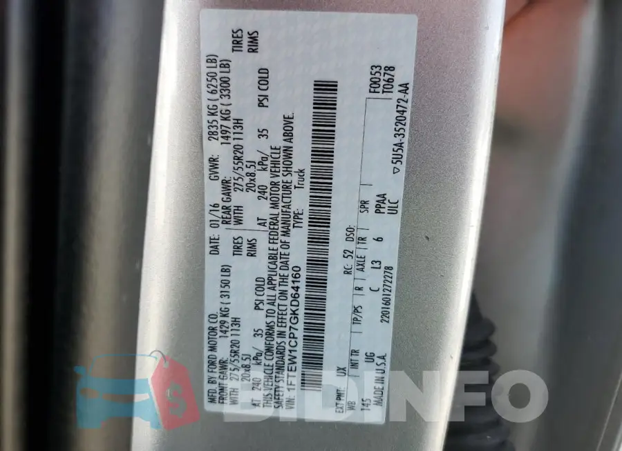 1FTEW1CP7GKD64160 Photo# 12
