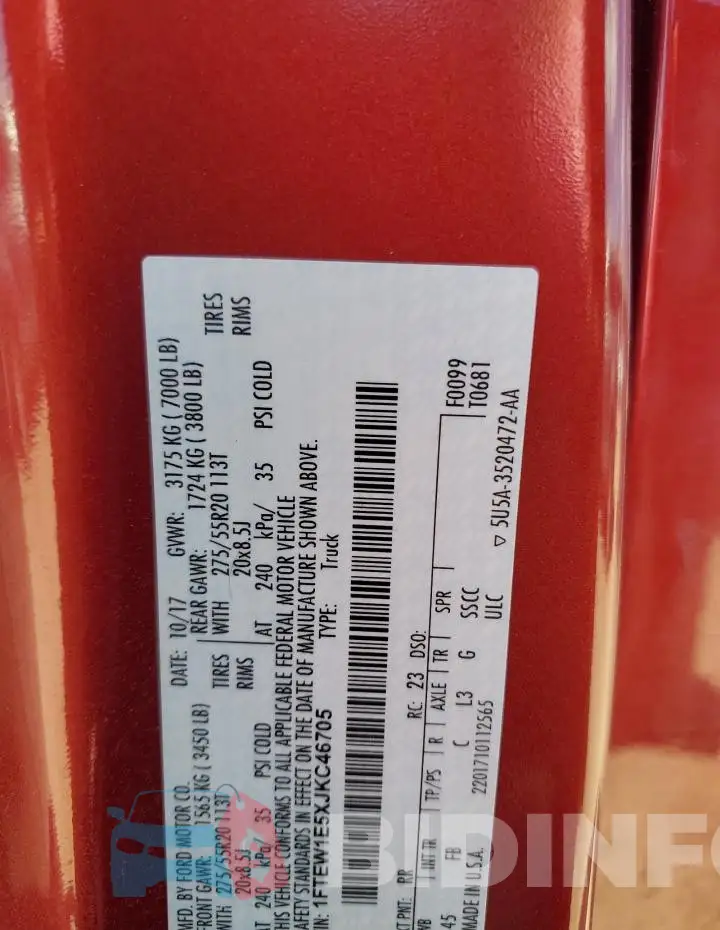 1FTEW1E5XJKC46705 Photo# 12