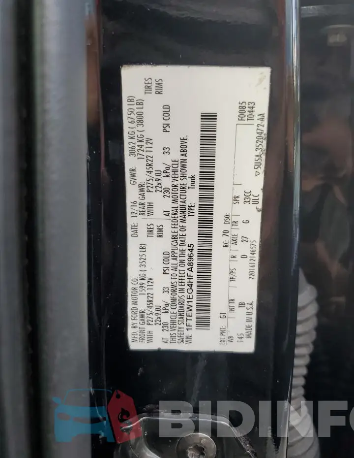 1FTEW1EG4HFA89645 Photo# 13