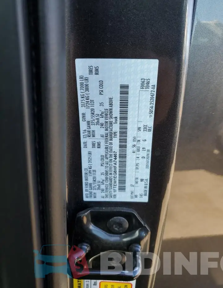 1FTEW1EG8HFA74467 Photo# 12