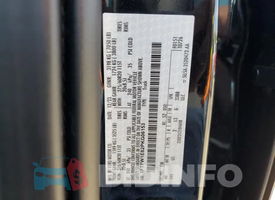 1FTFW1E82PKG06153 Photo# 13