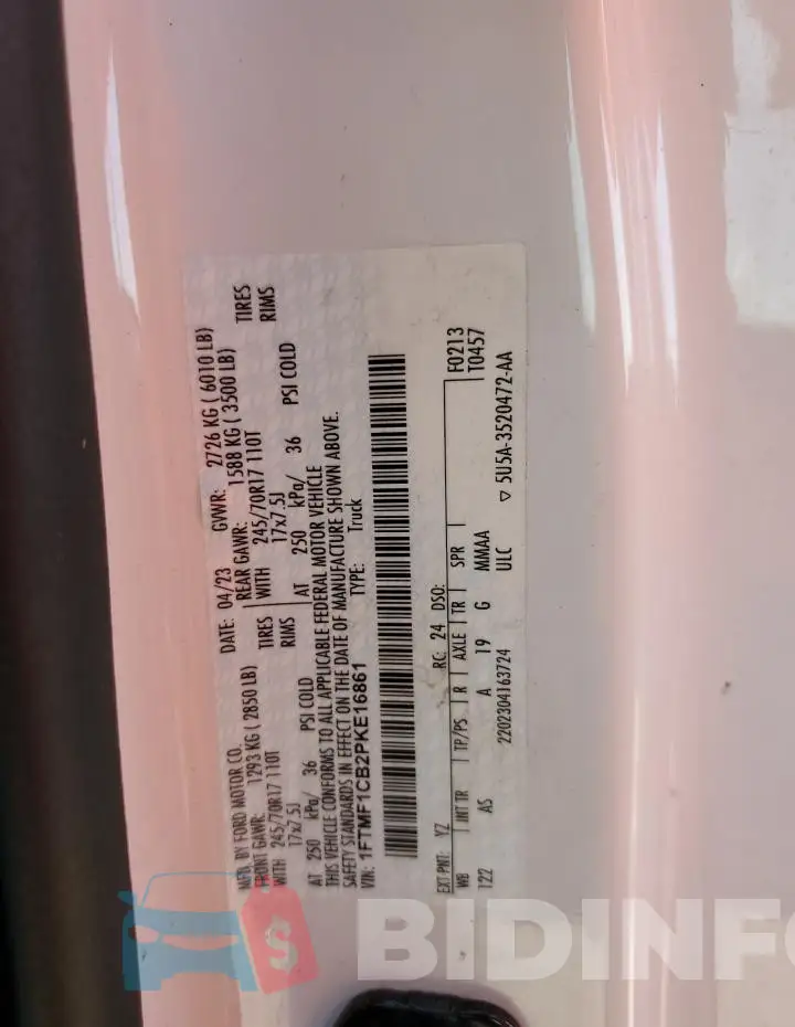 1FTMF1CB2PKE16861 Photo# 13