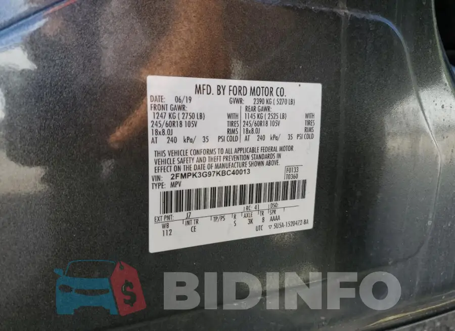 2FMPK3G97KBC40013 Photo# 12