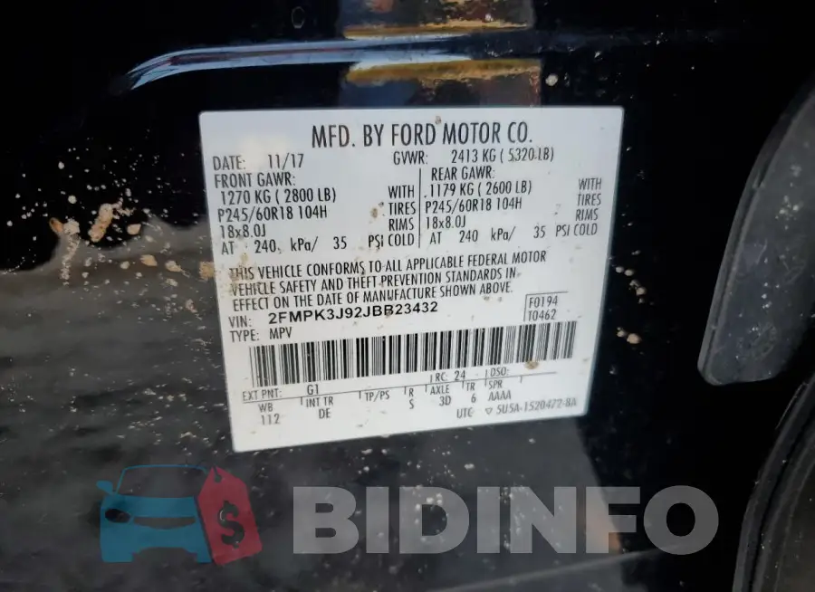 2FMPK3J92JBB23432 Photo# 12