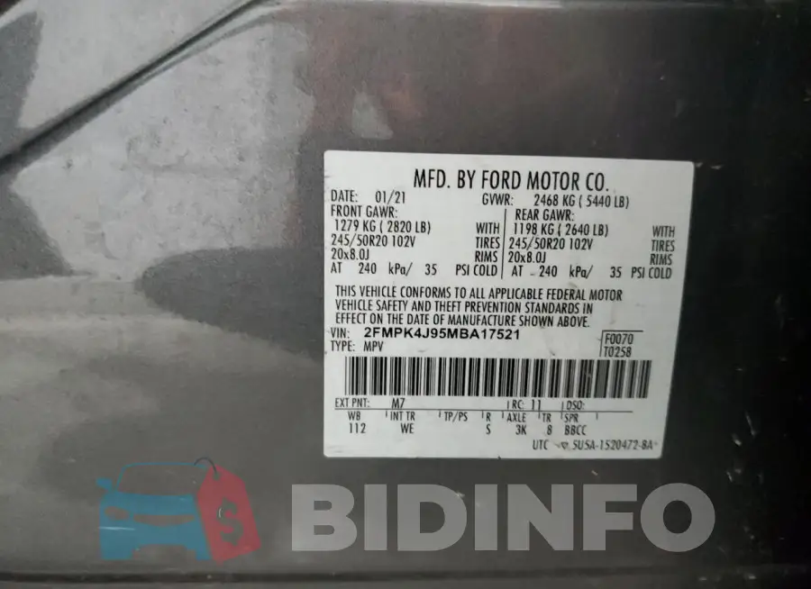 2FMPK4J95MBA17521 Photo# 13