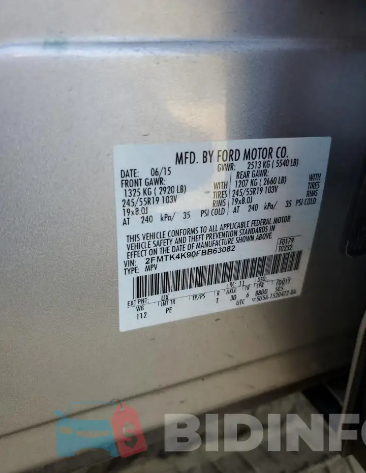 2FMTK4K90FBB63082 Photo# 14