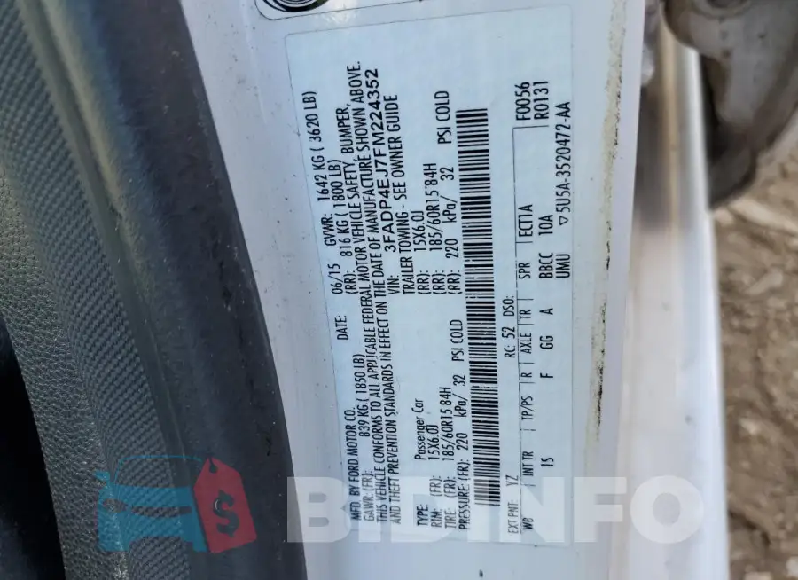 3FADP4EJ7FM224352 Photo# 12