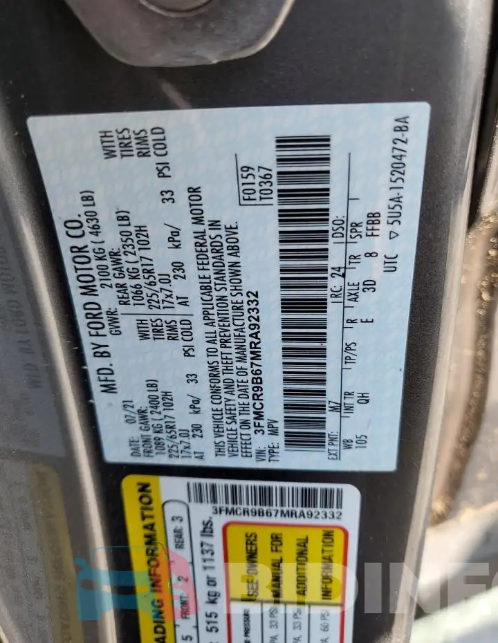 3FMCR9B67MRA92332 Photo# 13