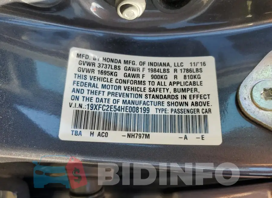 19XFC2E54HE008199 Photo# 12