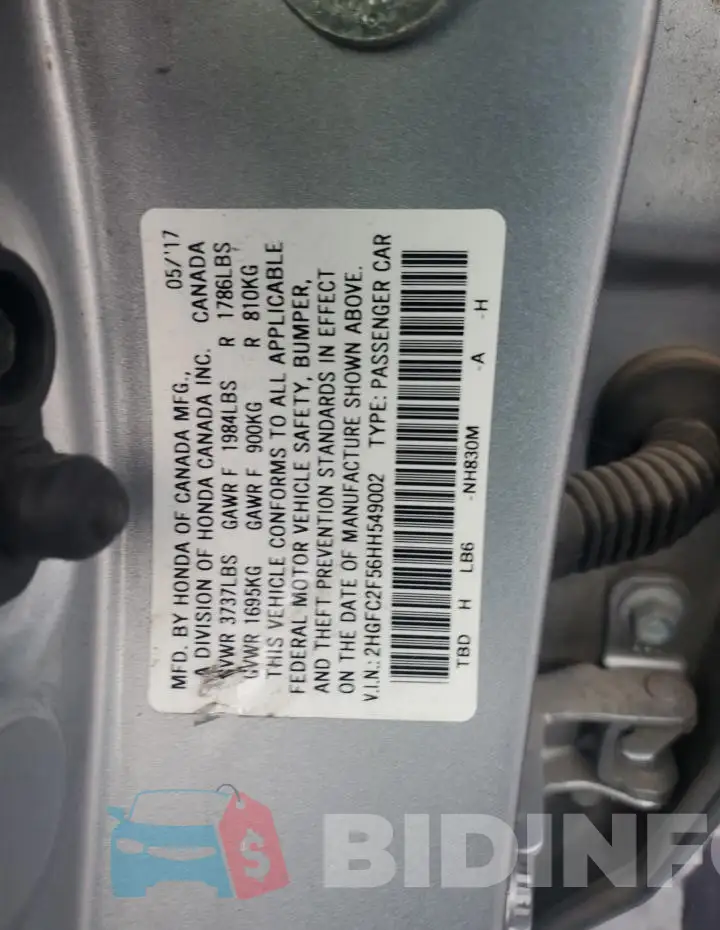 2HGFC2F56HH549002 Photo# 12