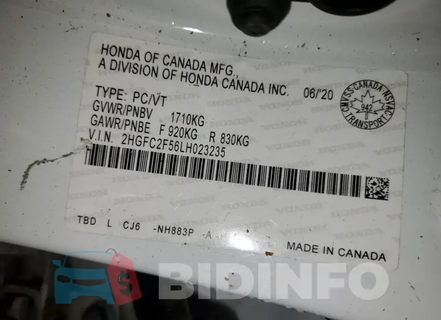 2HGFC2F56LH023235 Photo# 12