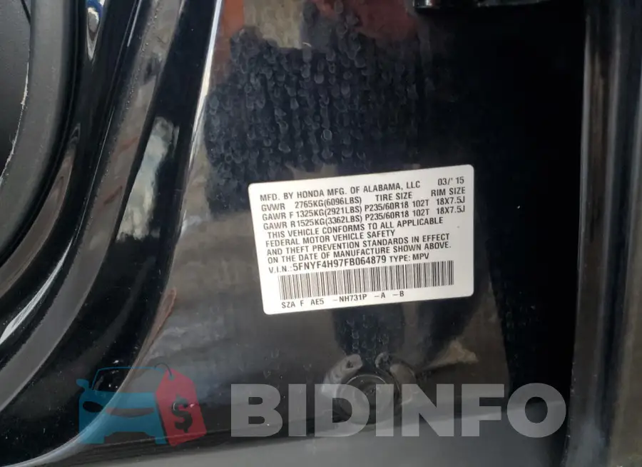5FNYF4H97FB064879 Photo# 14