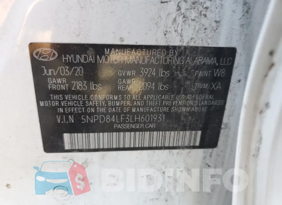 5NPD84LF3LH601931 Photo# 12