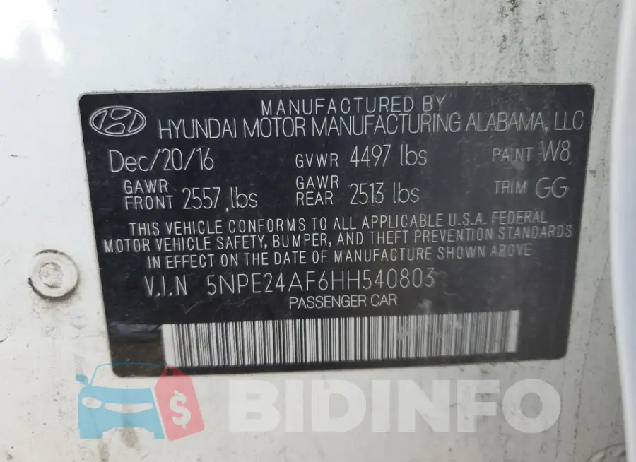 5NPE24AF6HH540803 Photo# 13