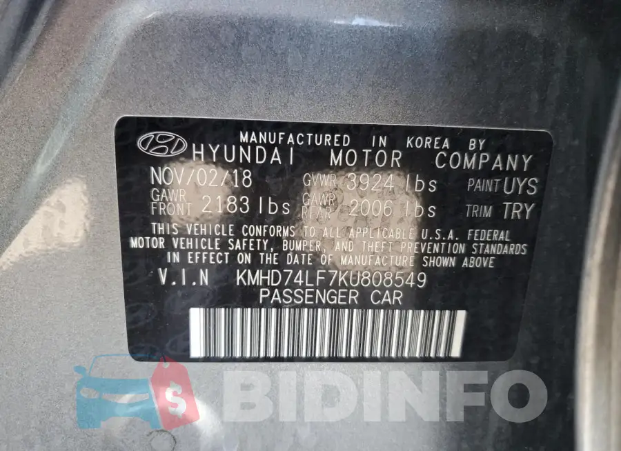 KMHD74LF7KU808549 Photo# 12
