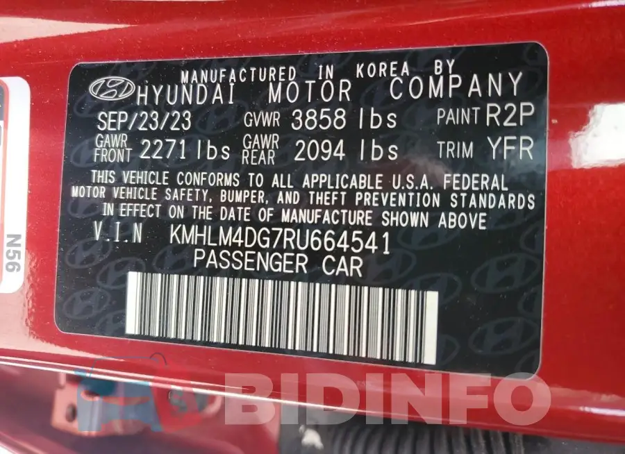 KMHLM4DG7RU664541 Photo# 13