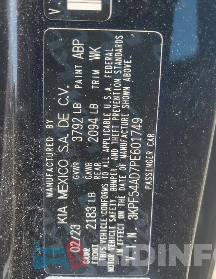 3KPF54AD7PE601749 Photo# 12