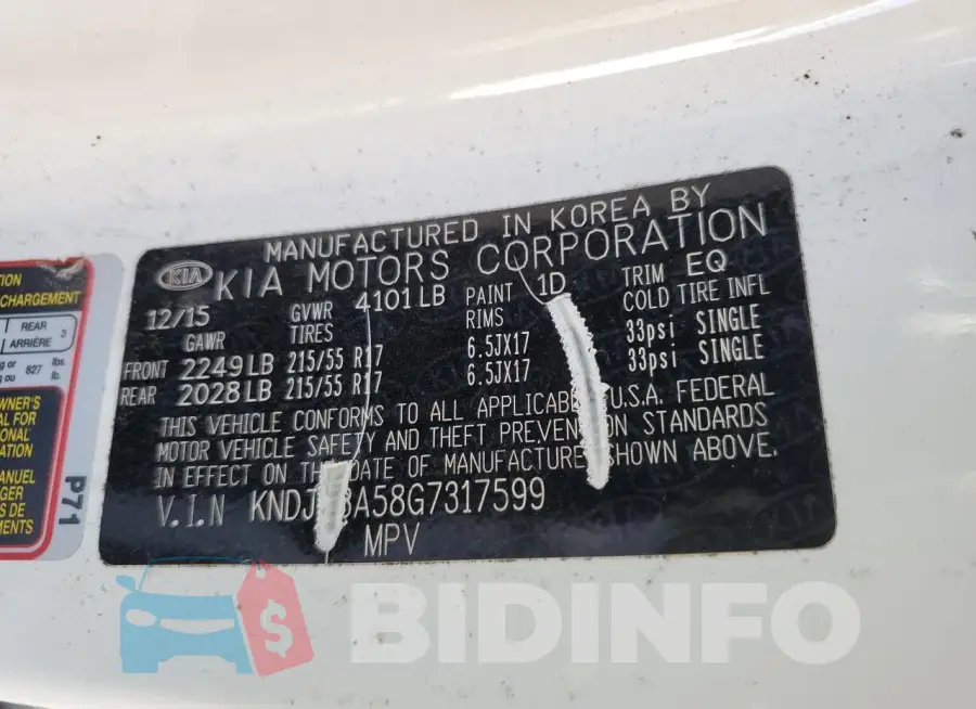 KNDJP3A58G7317599 Photo# 13