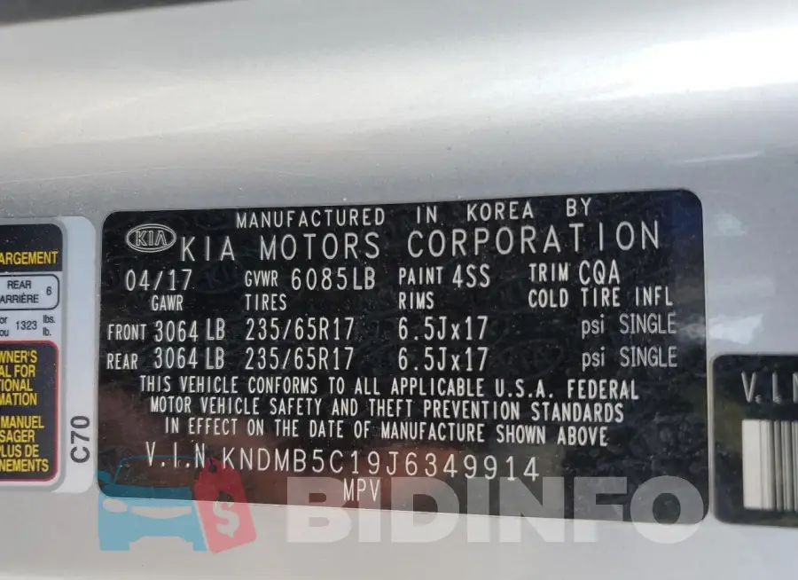 KNDMB5C19J6349914 Photo# 13