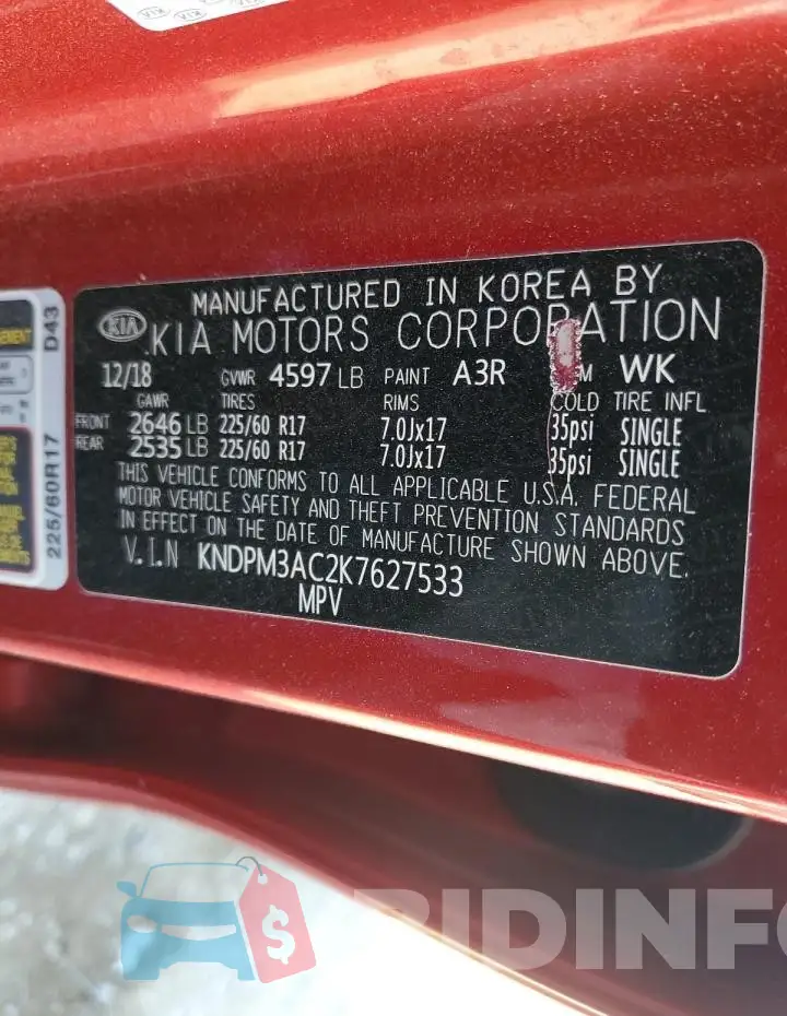 KNDPM3AC2K7627533 Photo# 12