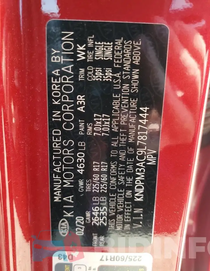 KNDPM3AC9L7817444 Photo# 13