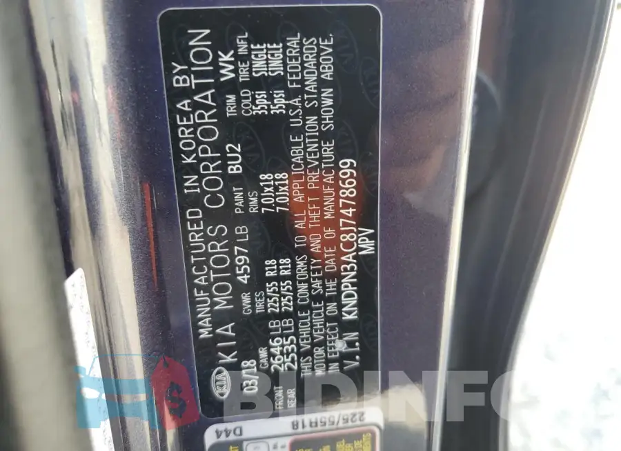 KNDPN3AC8J7478699 Photo# 14