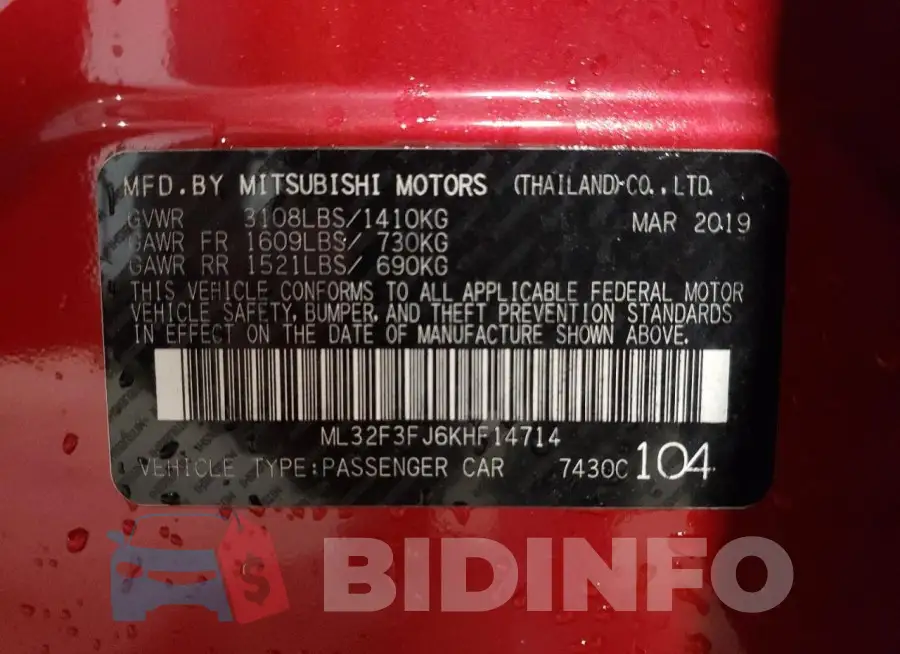 ML32F3FJ6KHF14714 Photo# 13