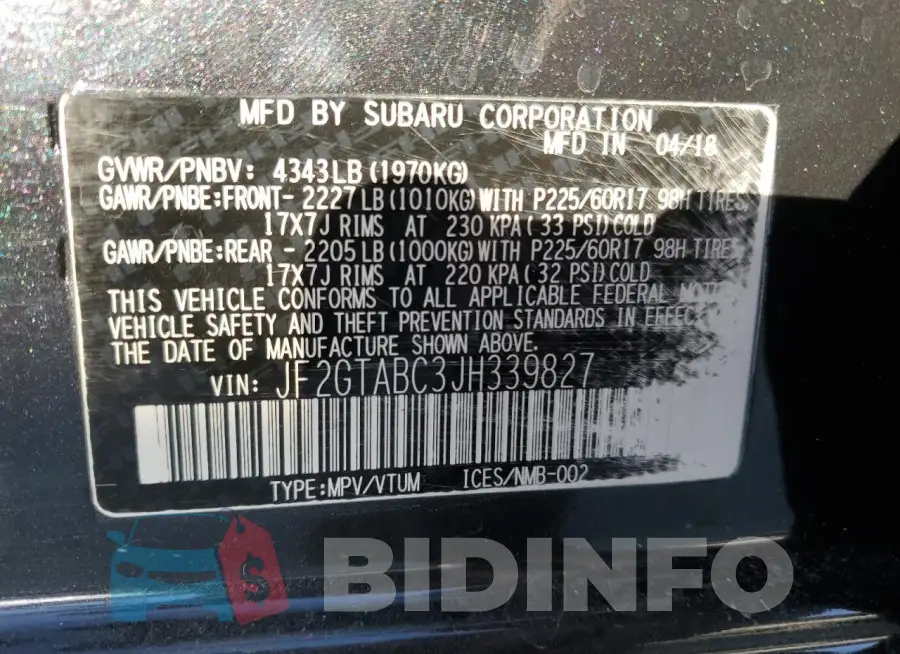 JF2GTABC3JH339827 Photo# 13