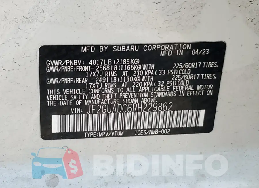 JF2GUADC6RH229862 Photo# 13