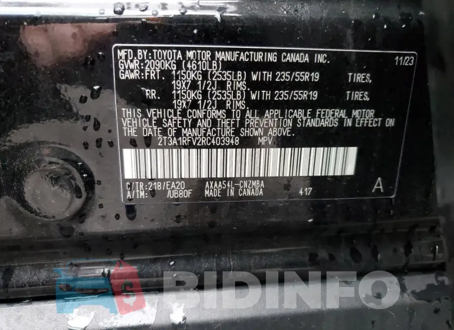 2T3A1RFV2RC403948 Photo# 13