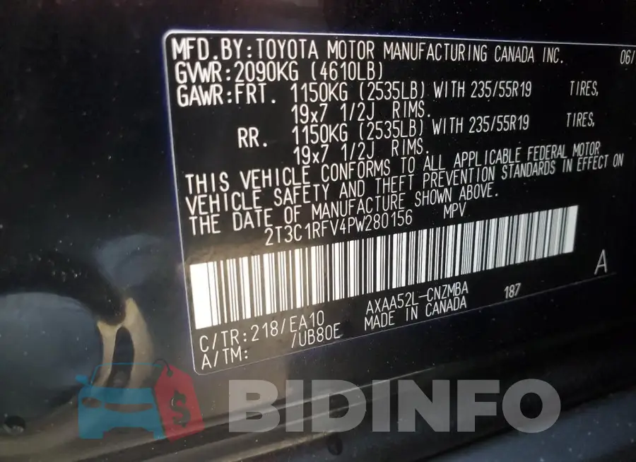 2T3C1RFV4PW280156 Photo# 14