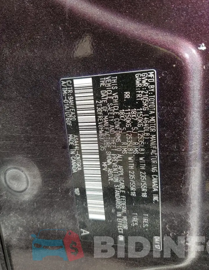 2T3DFREV8HW637735 Photo# 13