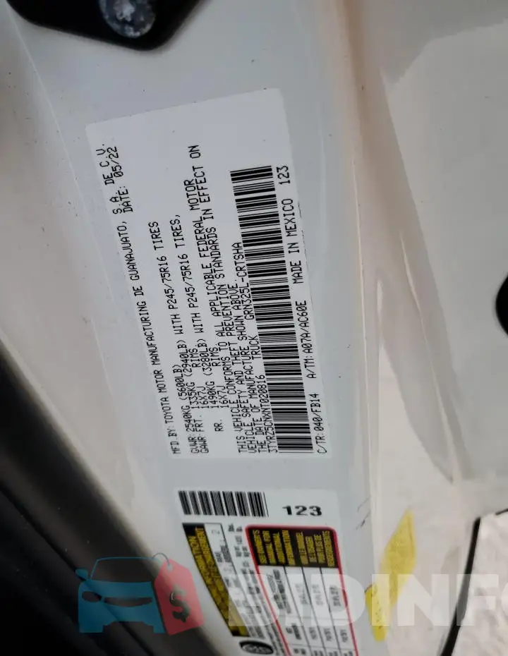 3TYRZ5CNXNT020816 Photo# 12