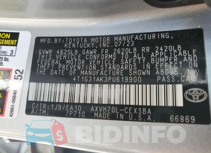 4T1G31AK3PU619900 Photo# 13